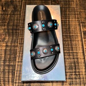 Western Concho Turquoise Sandals size 7 NIB